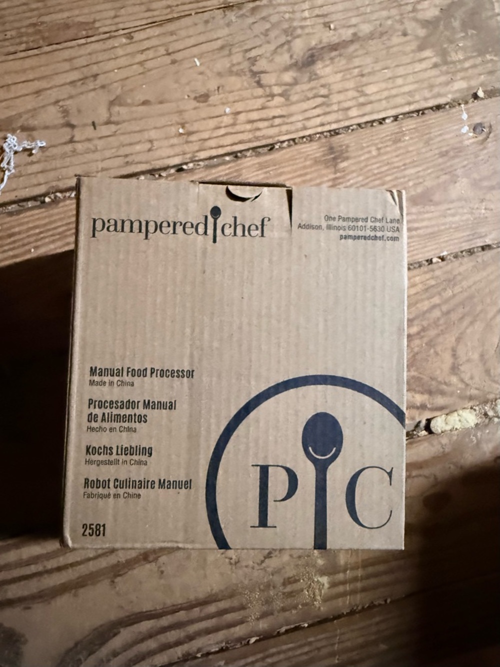 Pampered Chef Brown Cardboard Manual Food Processor Box
